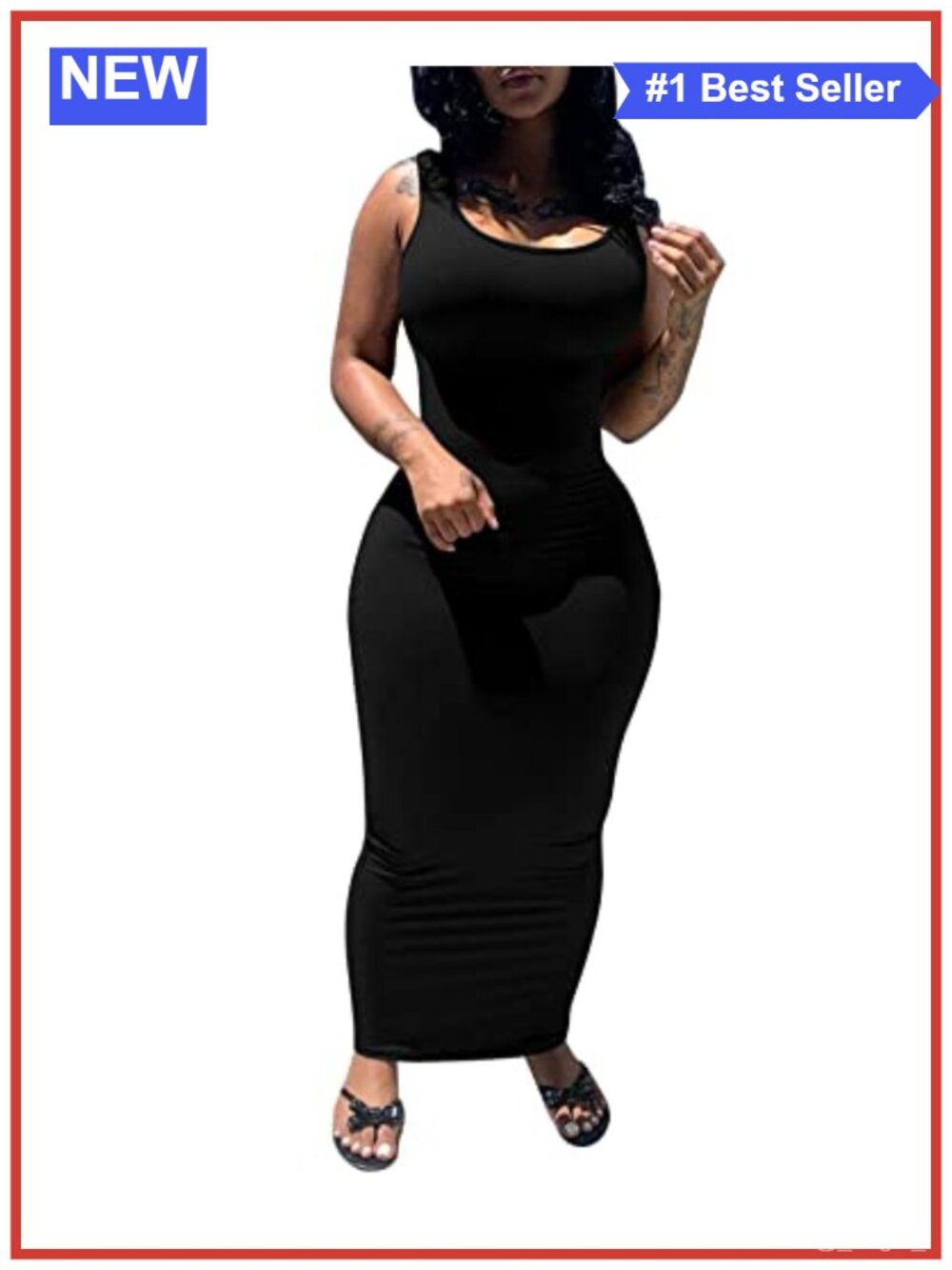 Sleeveless Bodycon Maxi Dress Scoop Back Party Club